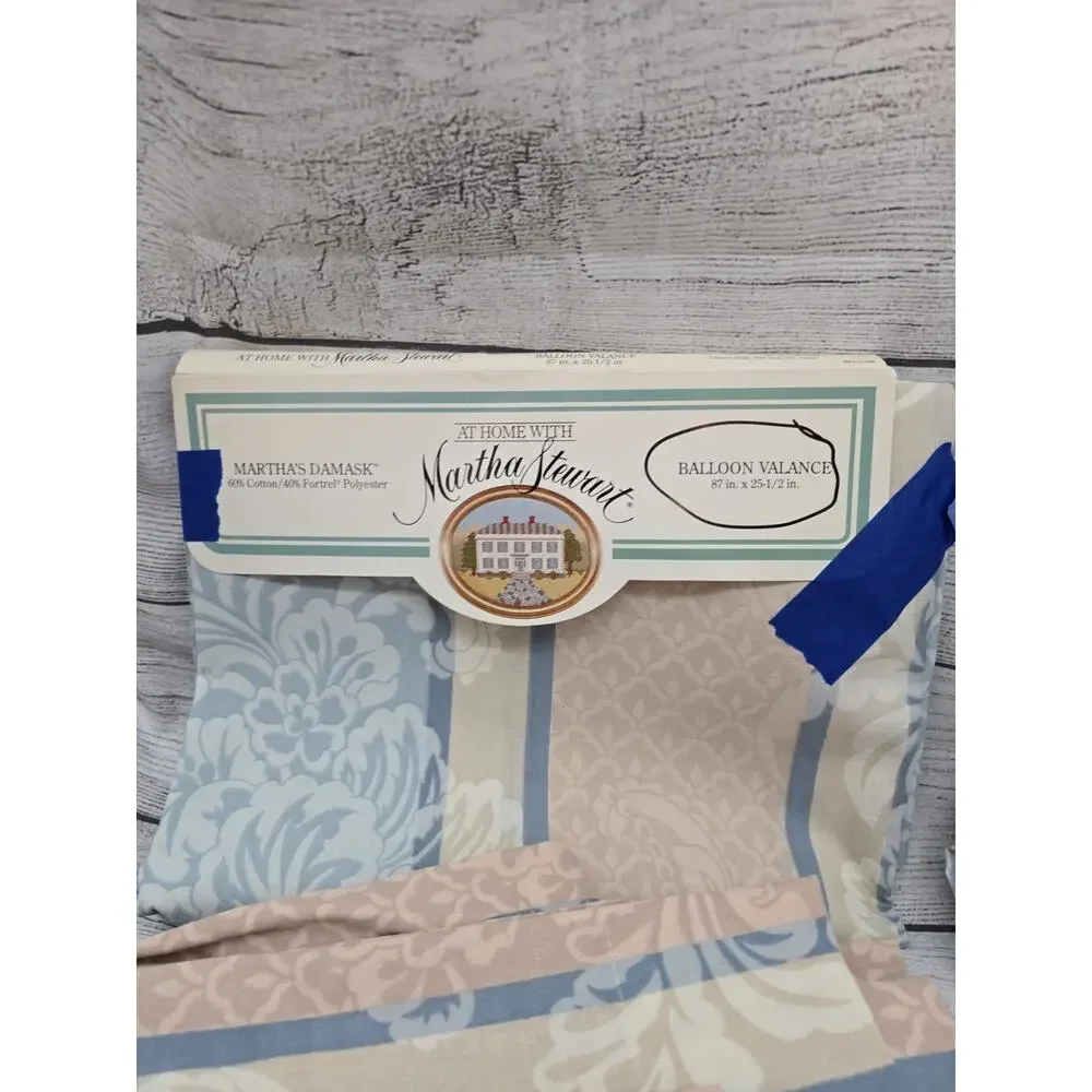 Large Lot Martha Stewart Damask Rod Pocket Curtains & 1 Valance. See Measurement